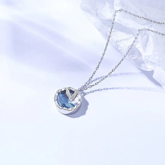 🎊Unique Ocean 925 Silver Plated Mermaid Tears Necklace for Women, EVGG10… - Picture 1 of 6